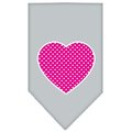 Unconditional Love Pink Swiss Dot Heart Screen Print Bandana Grey Large UN757641